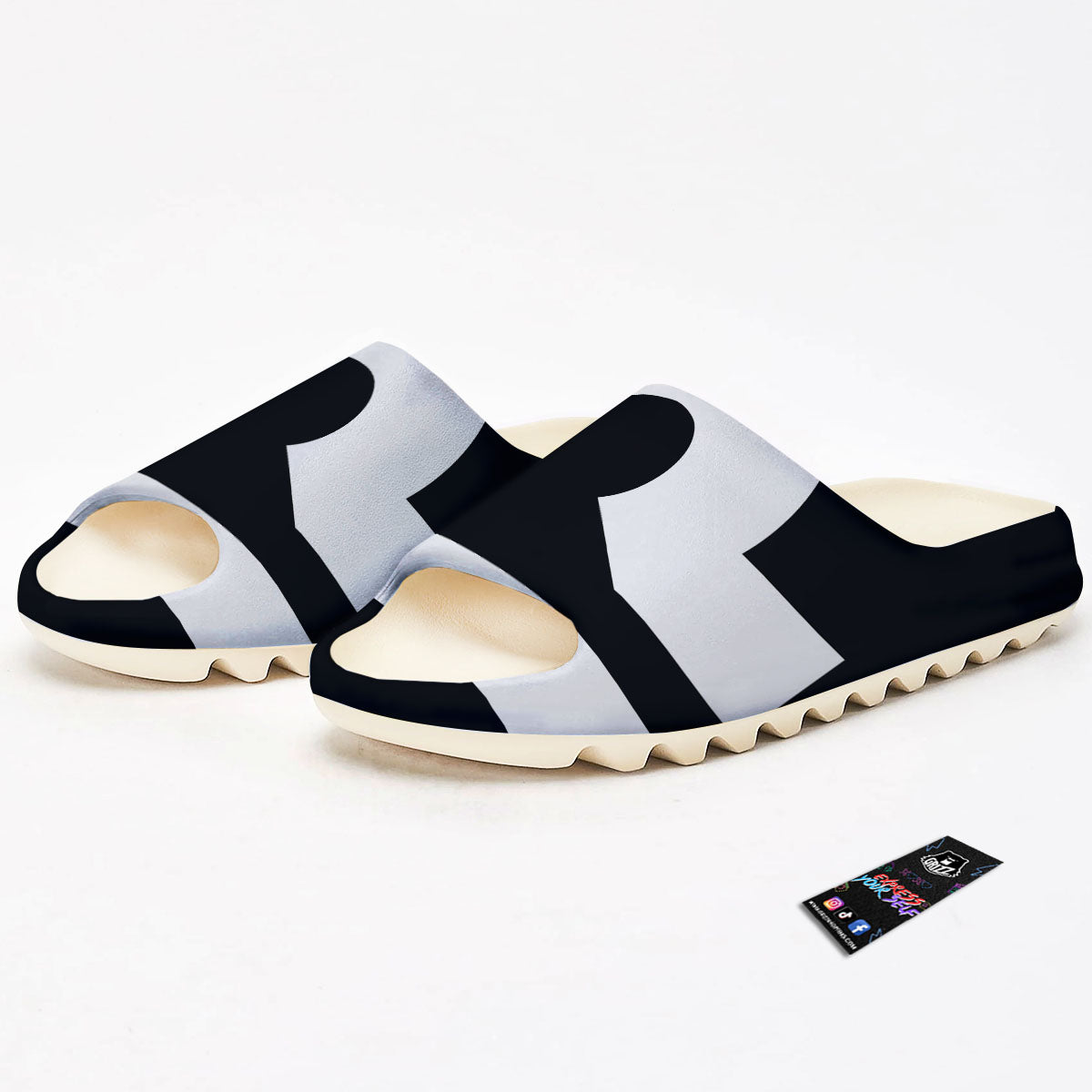 Libra Sign White And Black Print Sandals-grizzshop