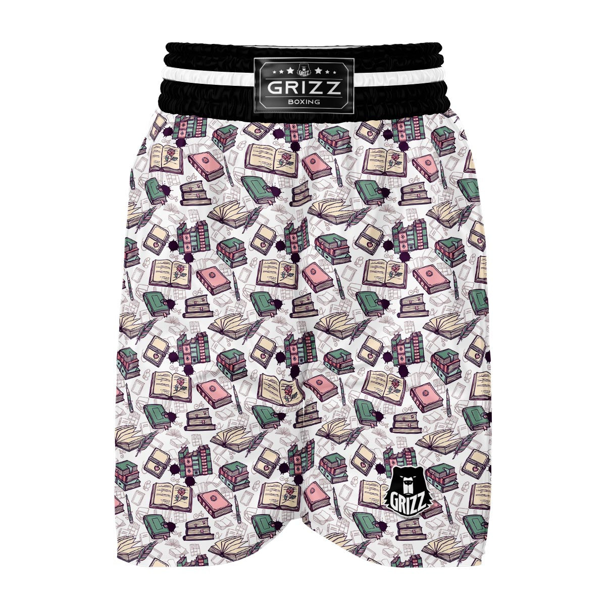 Library Librarian Book Lover Pattern Print Boxing Shorts-grizzshop