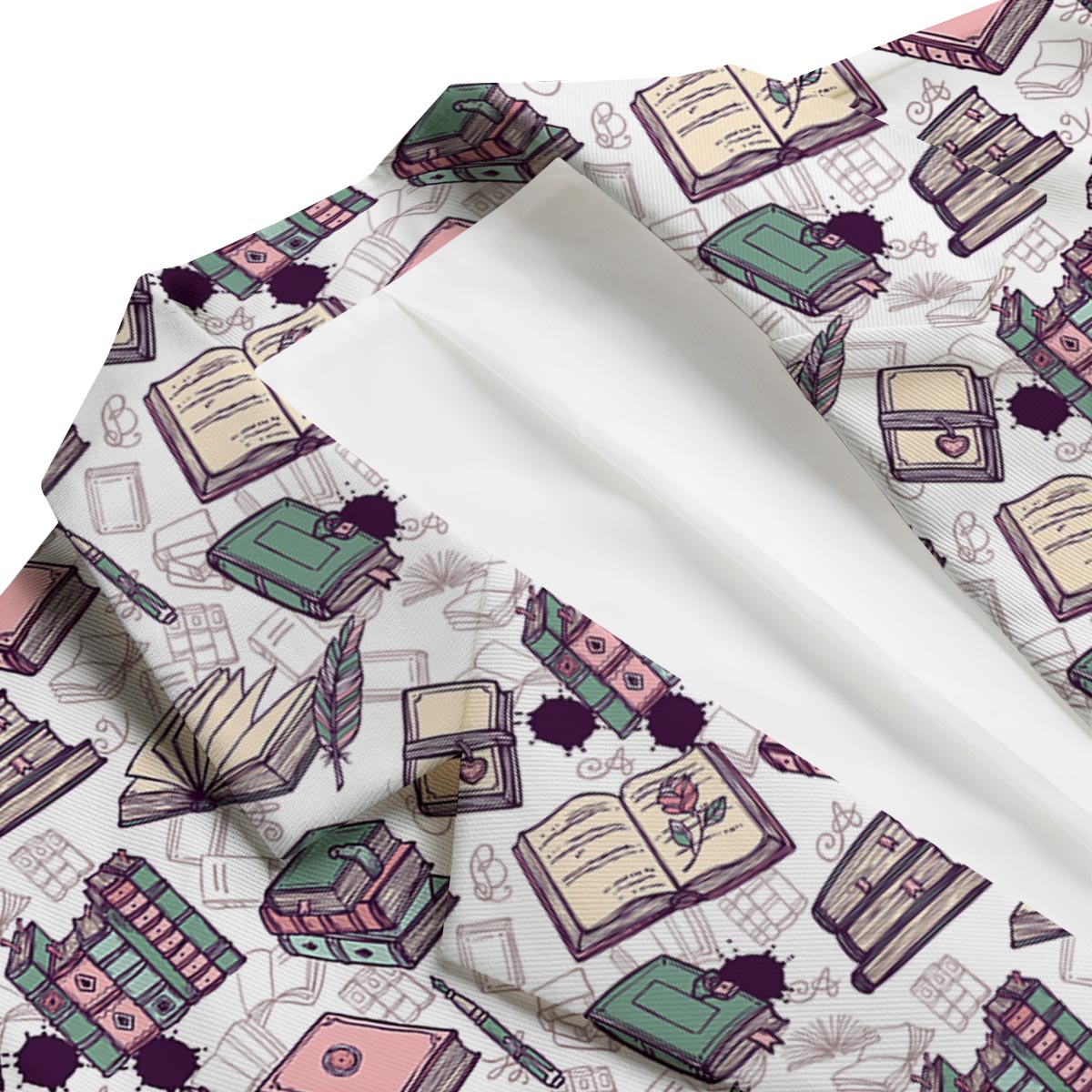 Library Librarian Book Lover Pattern Print Men's Blazer-grizzshop