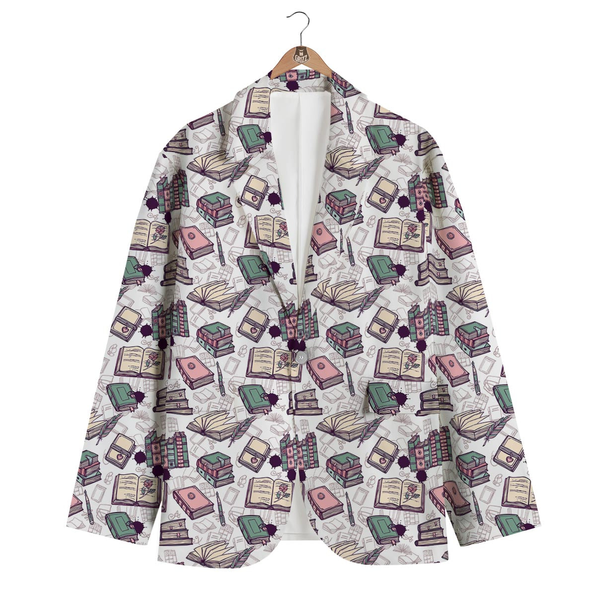 Library Librarian Book Lover Pattern Print Men's Blazer-grizzshop