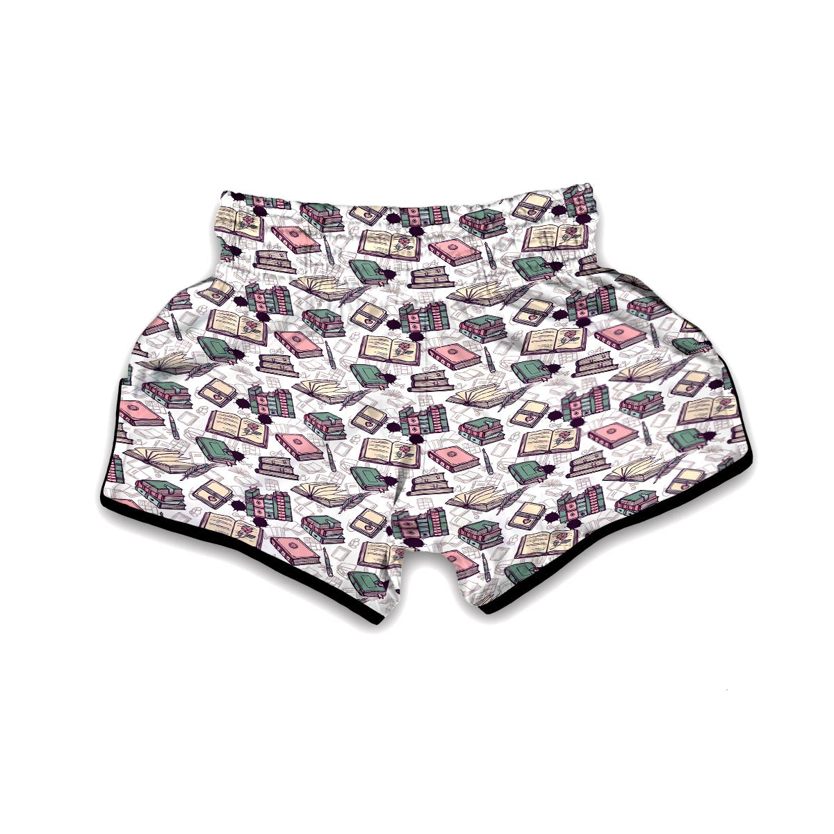 Library Librarian Book Lover Pattern Print Muay Thai Boxing Shorts-grizzshop