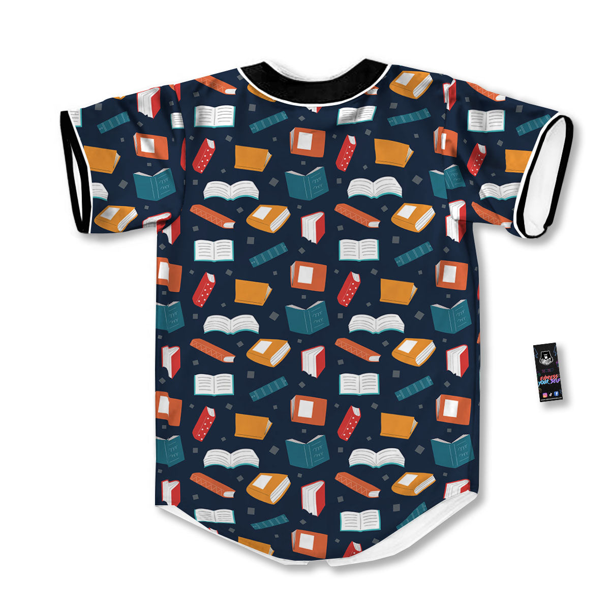 Library Reading Print Pattern Baseball Jersey-grizzshop
