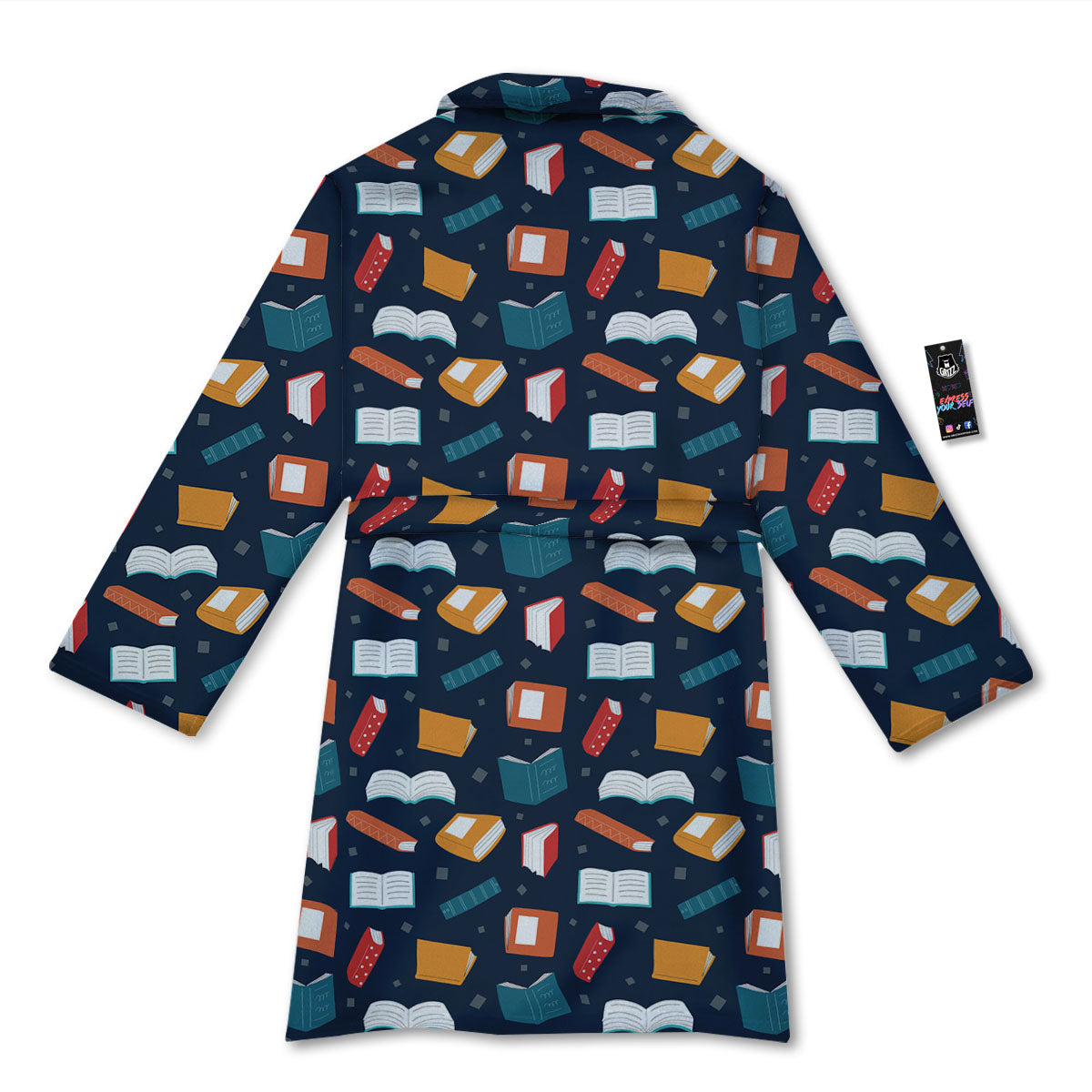 Library Reading Print Pattern Bathrobe-grizzshop