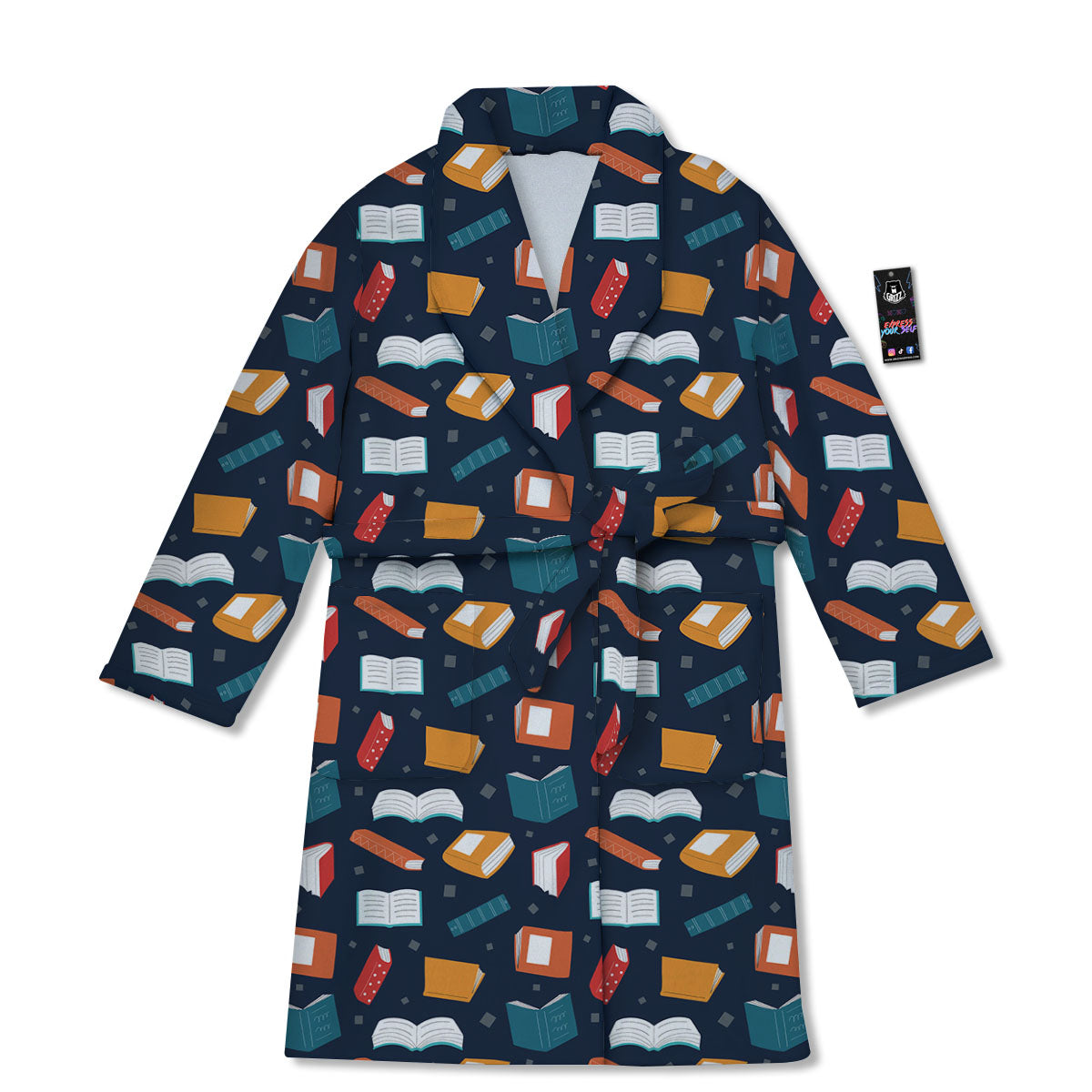 Library Reading Print Pattern Bathrobe-grizzshop