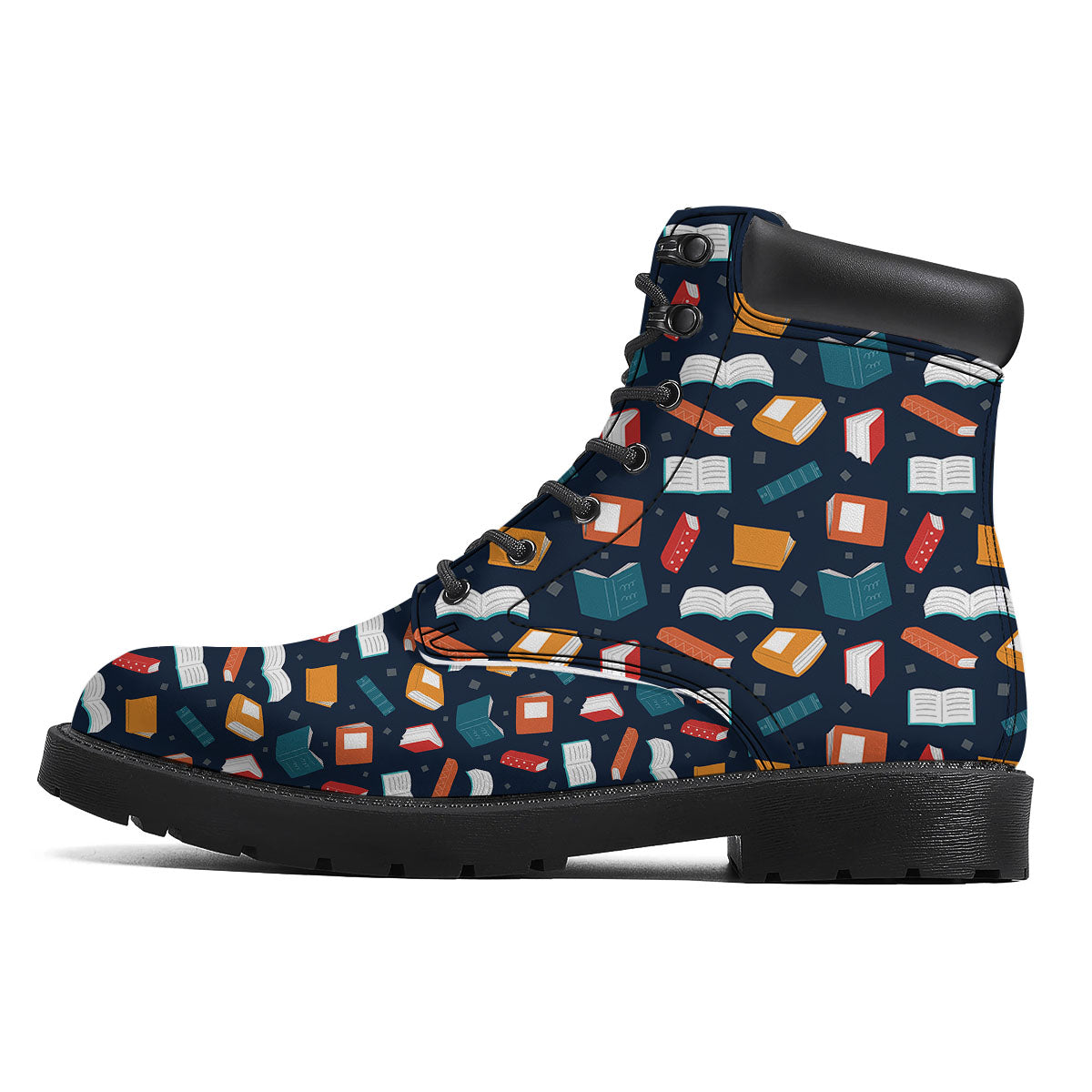 Library Reading Print Pattern Boots-grizzshop