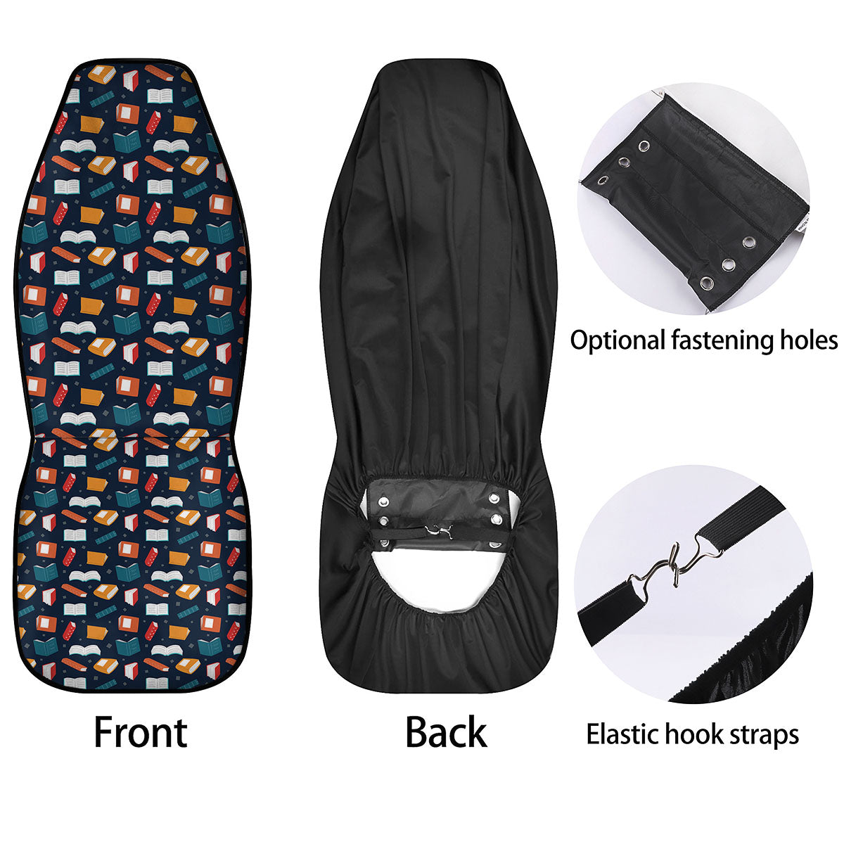 Library Reading Print Pattern Car Seat Covers-grizzshop