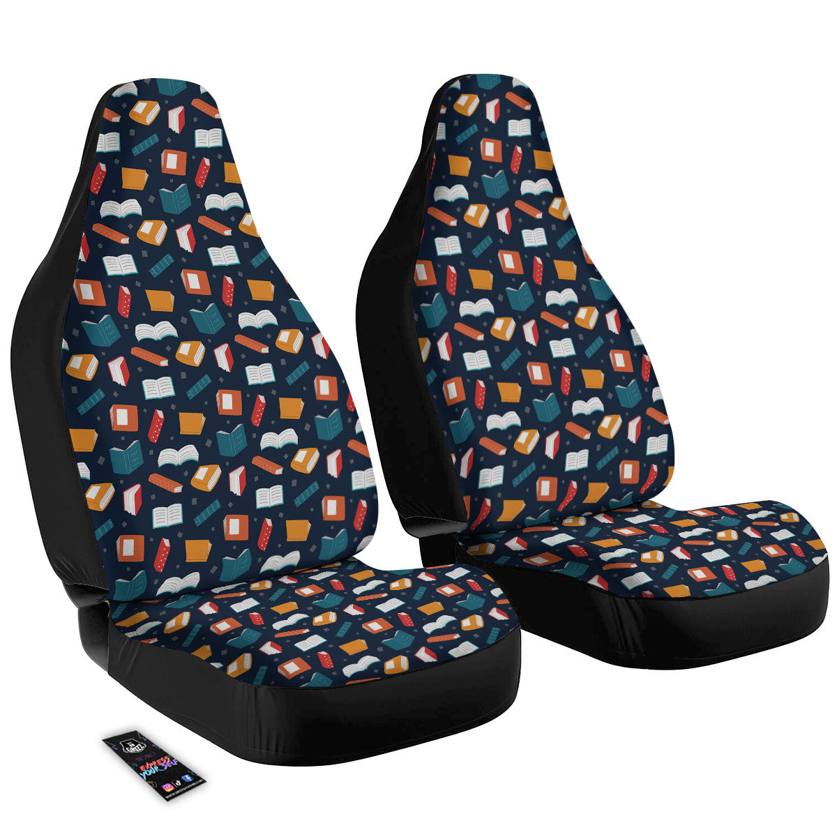Library Reading Print Pattern Car Seat Covers-grizzshop