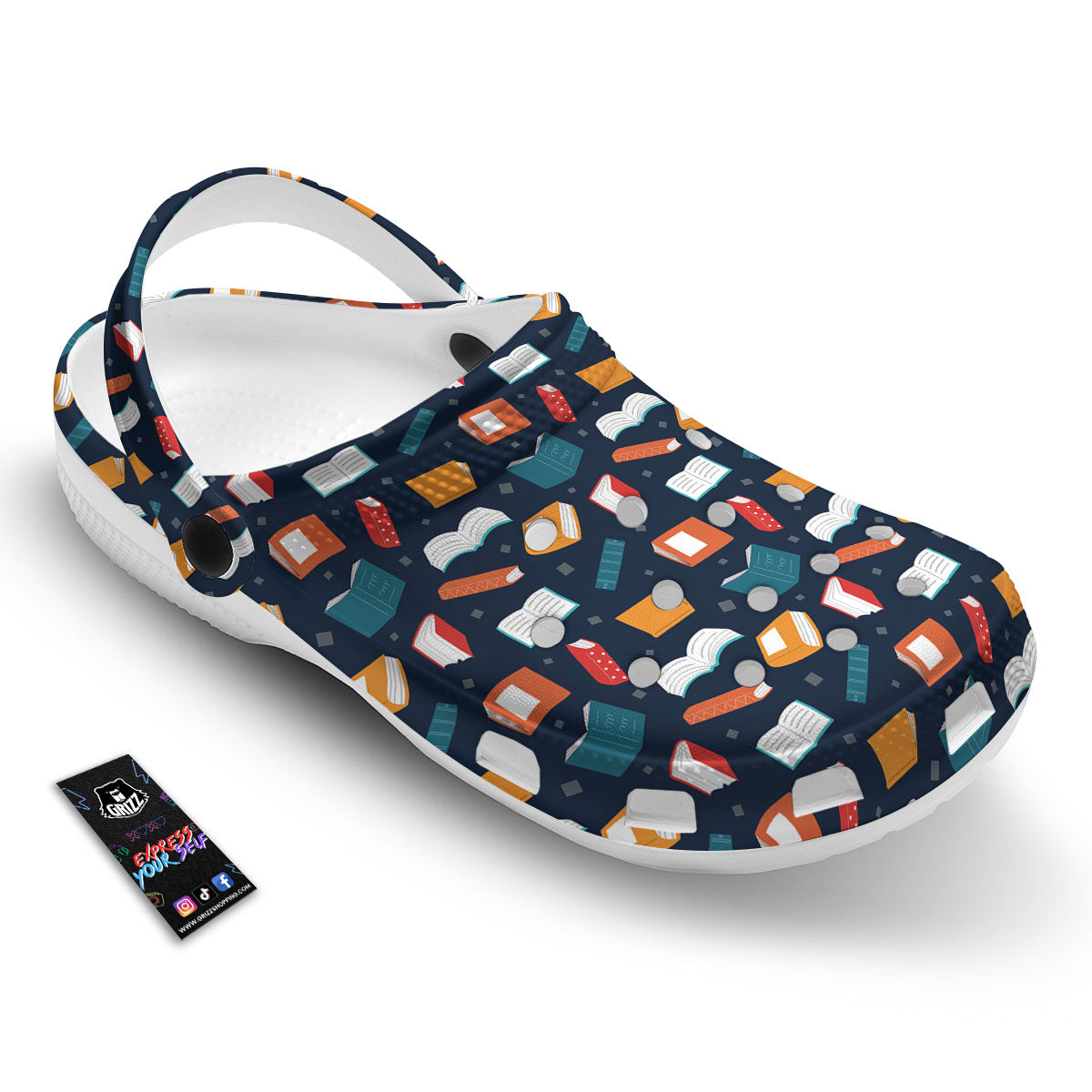 Library Reading Print Pattern Clog-grizzshop