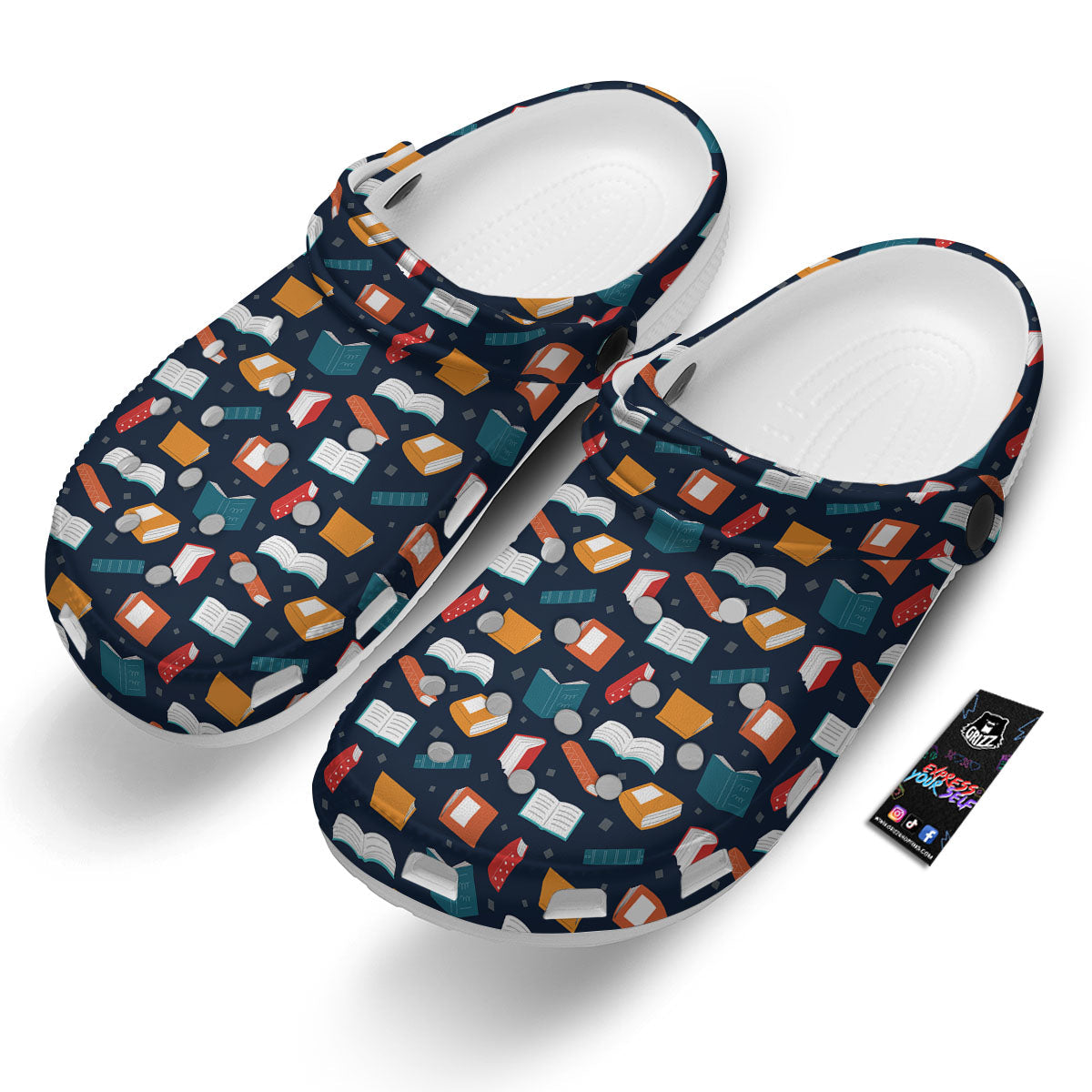 Library Reading Print Pattern Clog-grizzshop