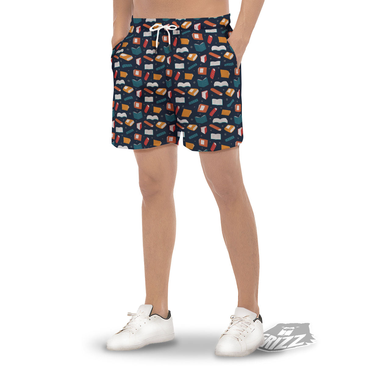 Library Reading Print Pattern Men's Gym Shorts-grizzshop