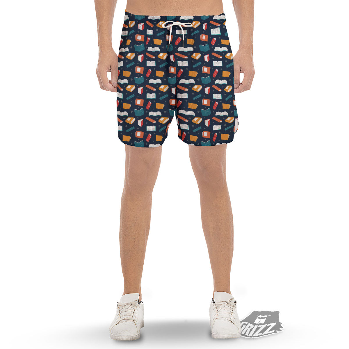 Library Reading Print Pattern Men's Gym Shorts-grizzshop