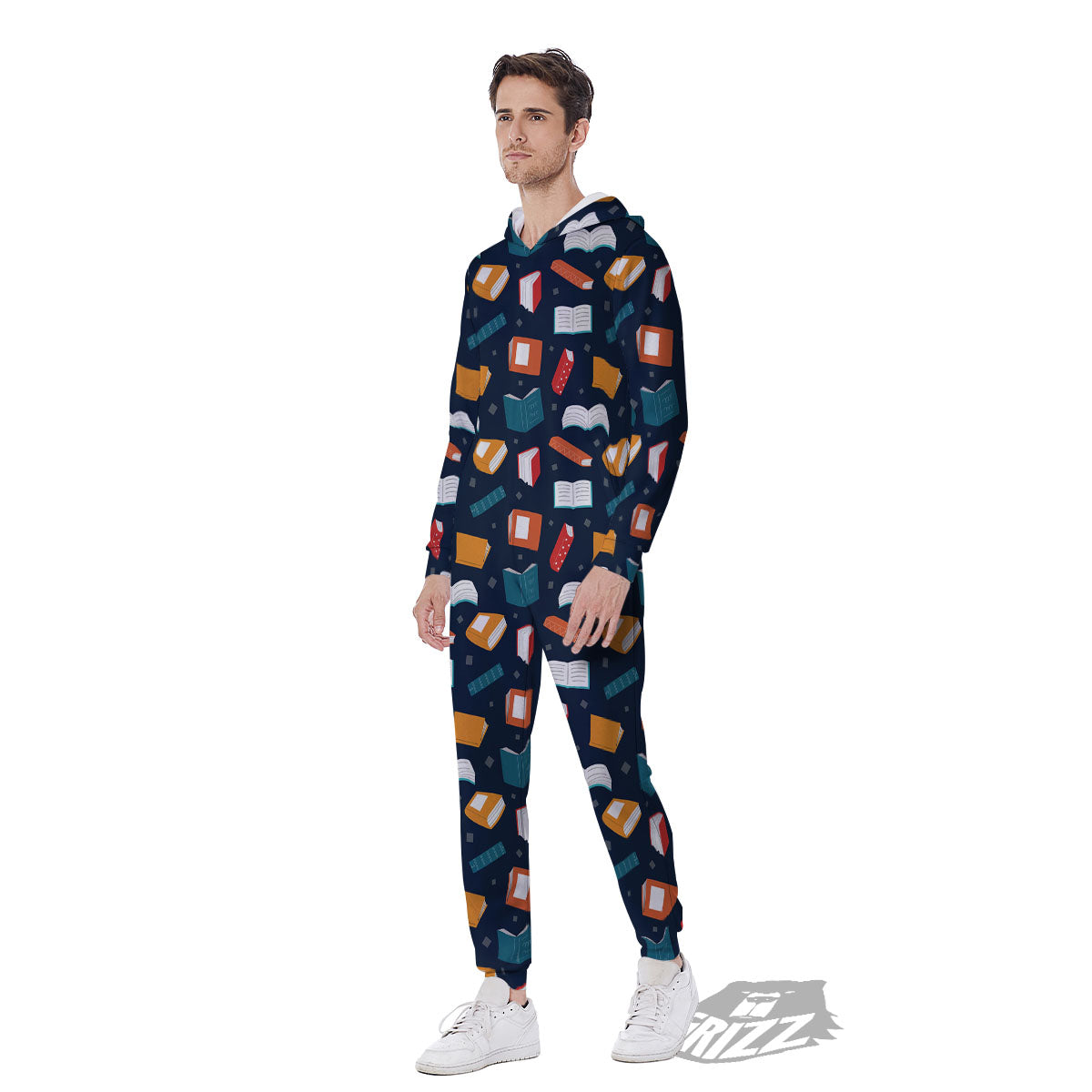 Library Reading Print Pattern Men's Jumpsuit-grizzshop