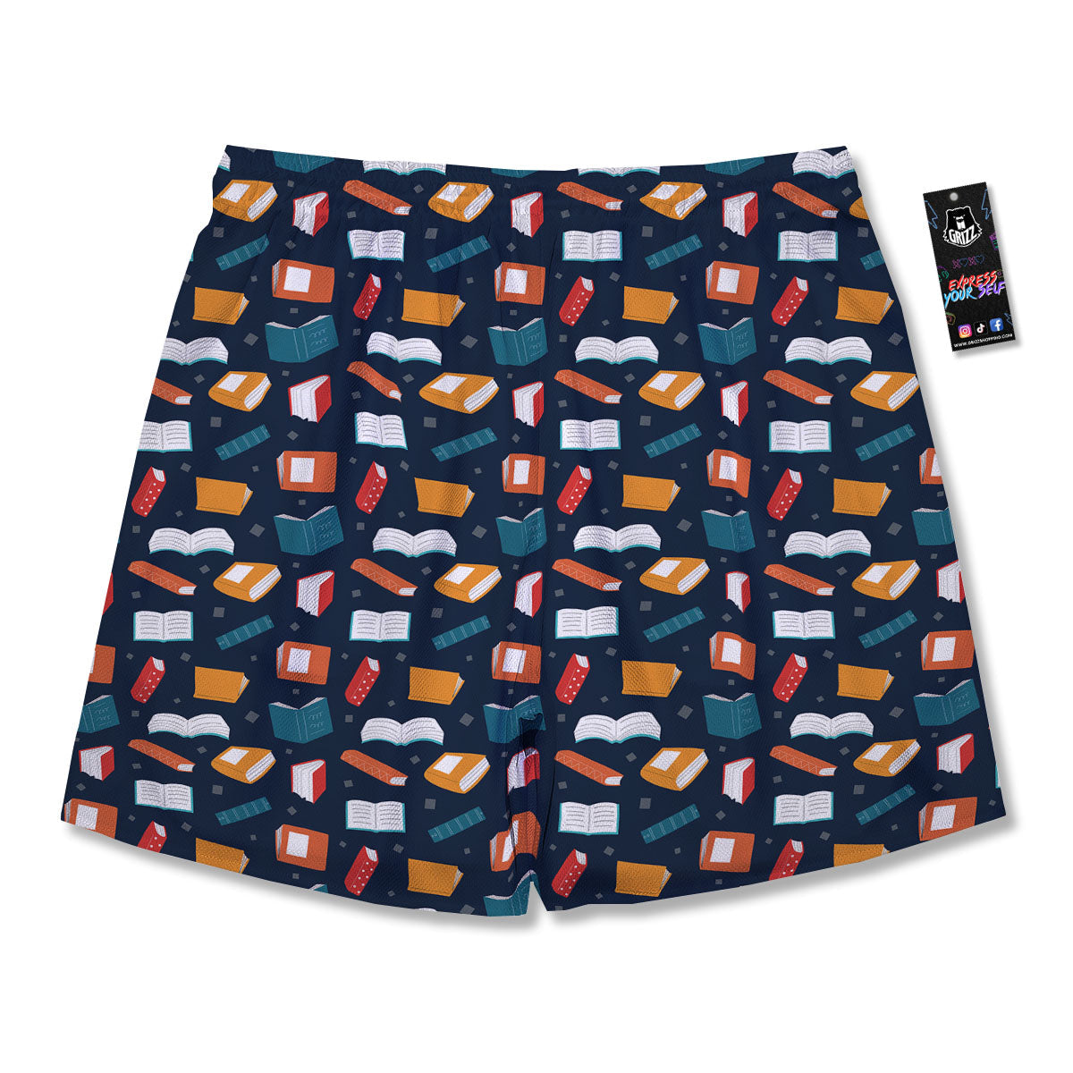 Library Reading Print Pattern Men's Running Shorts-grizzshop