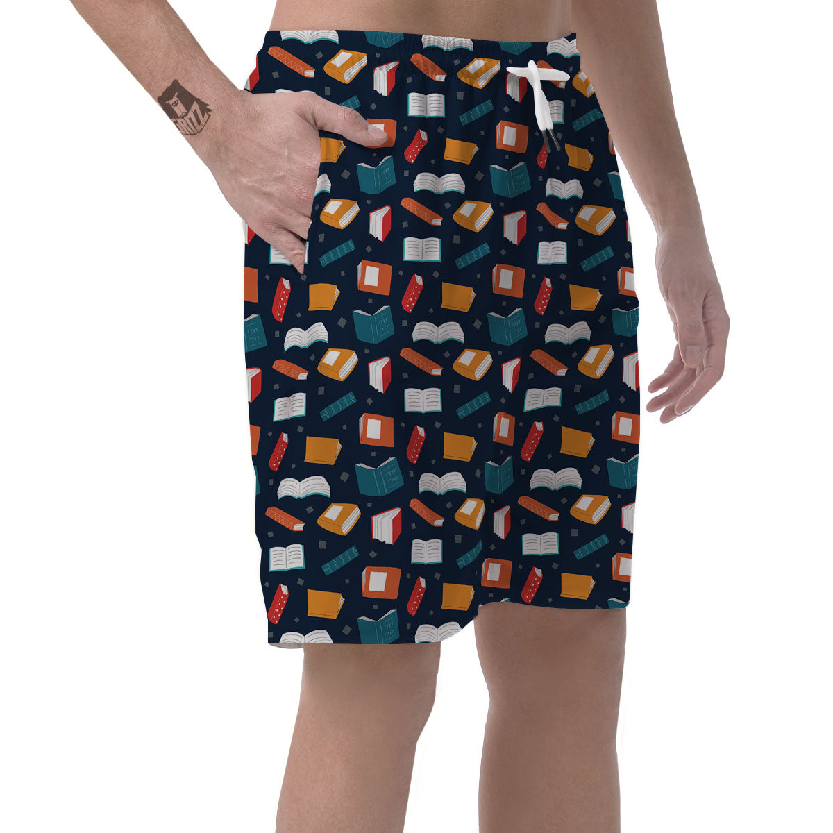 Library Reading Print Pattern Men's Shorts-grizzshop