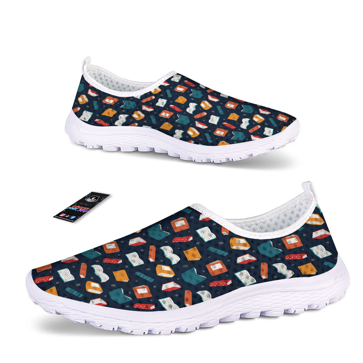 Library Reading Print Pattern Nurse Shoes-grizzshop
