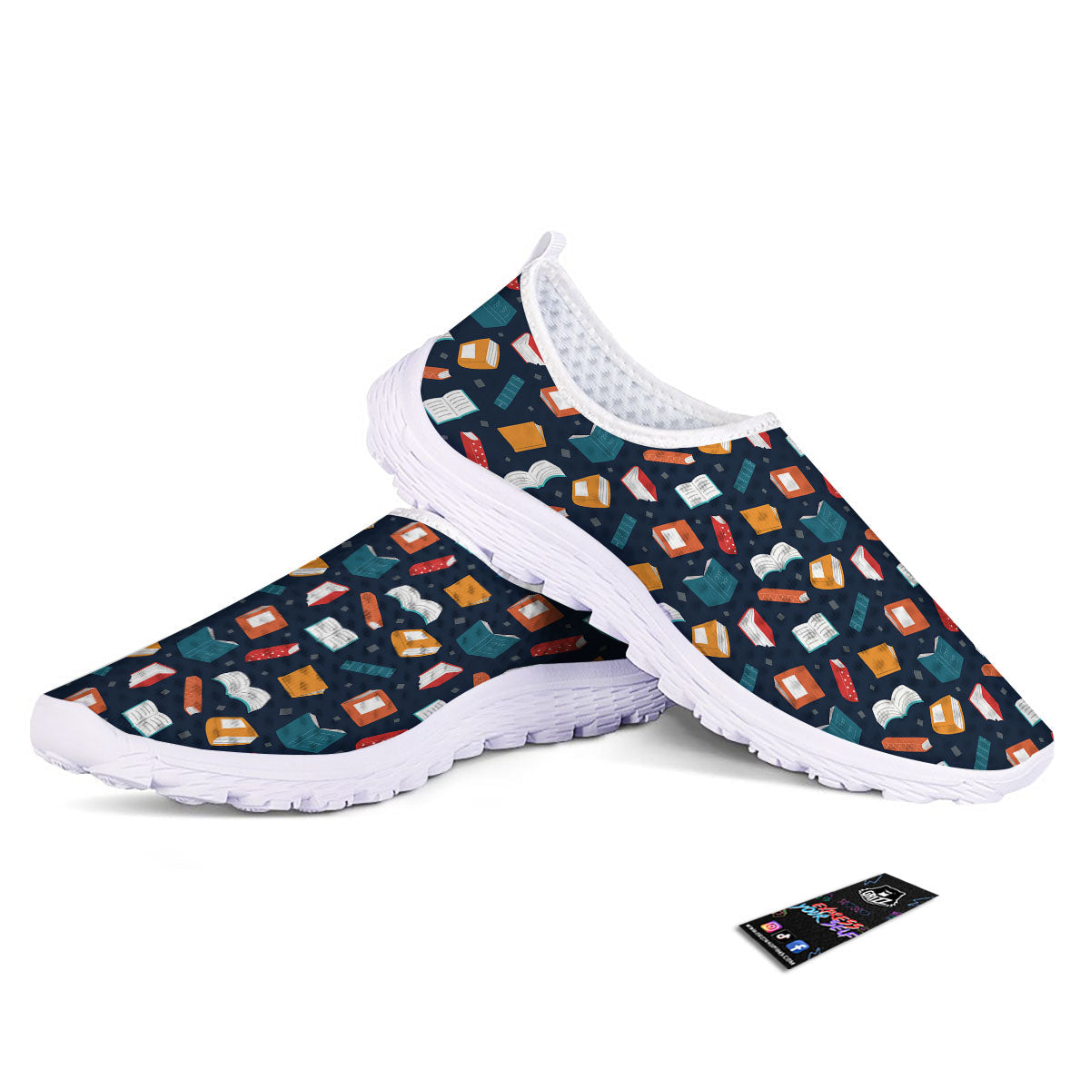 Library Reading Print Pattern Nurse Shoes-grizzshop