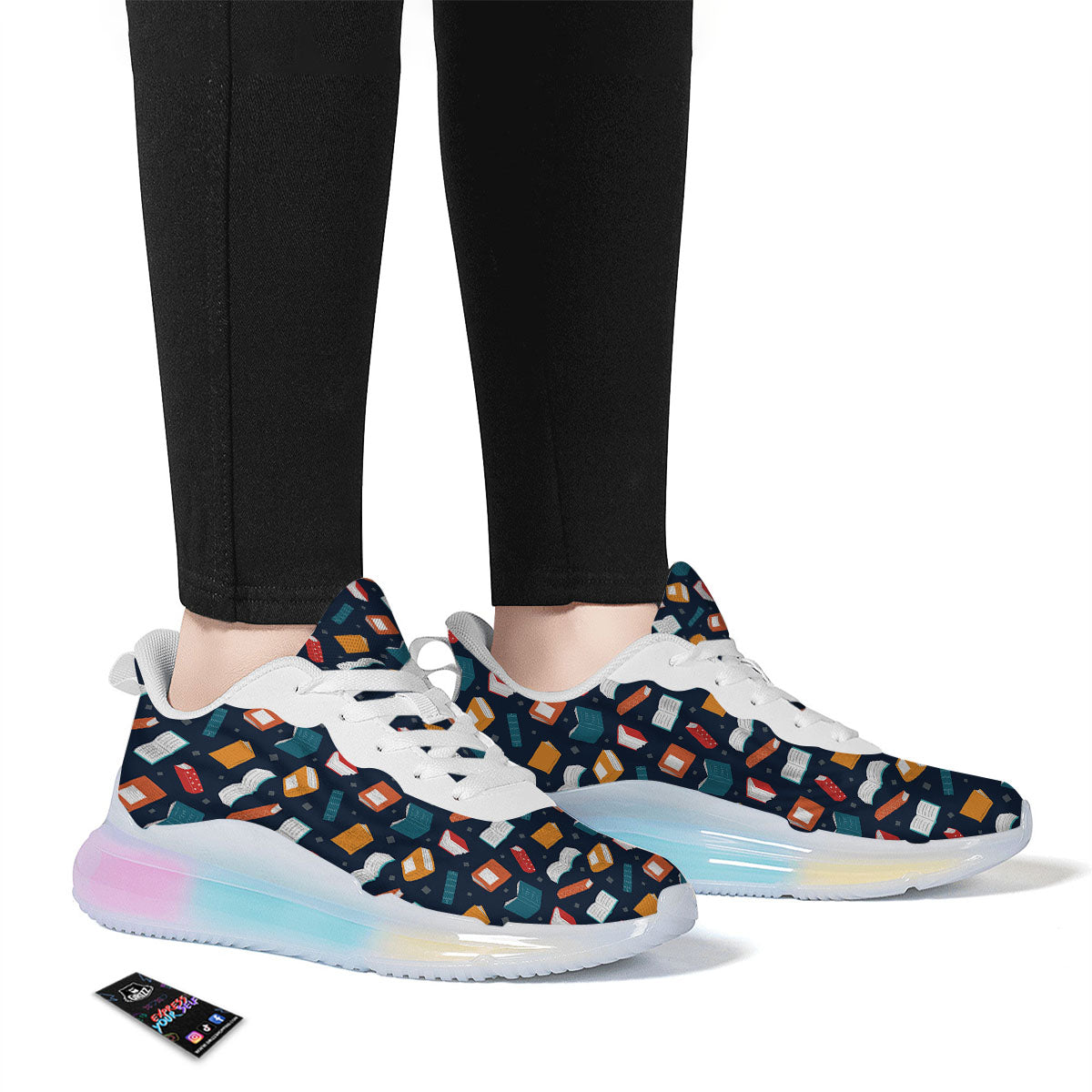 Library Reading Print Pattern Running Sneakers-grizzshop