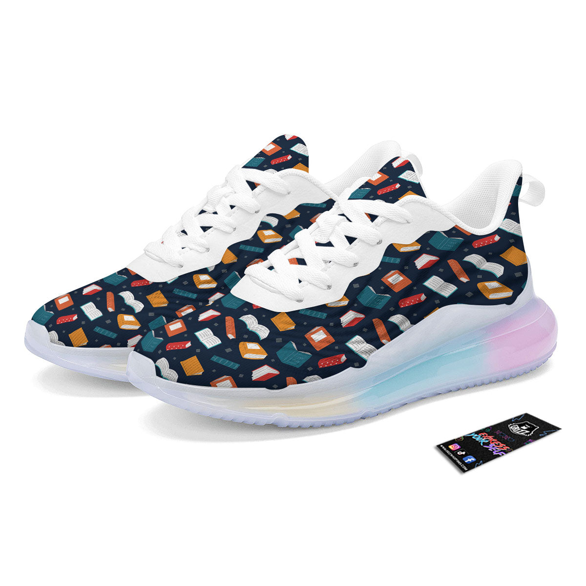 Library Reading Print Pattern Running Sneakers-grizzshop