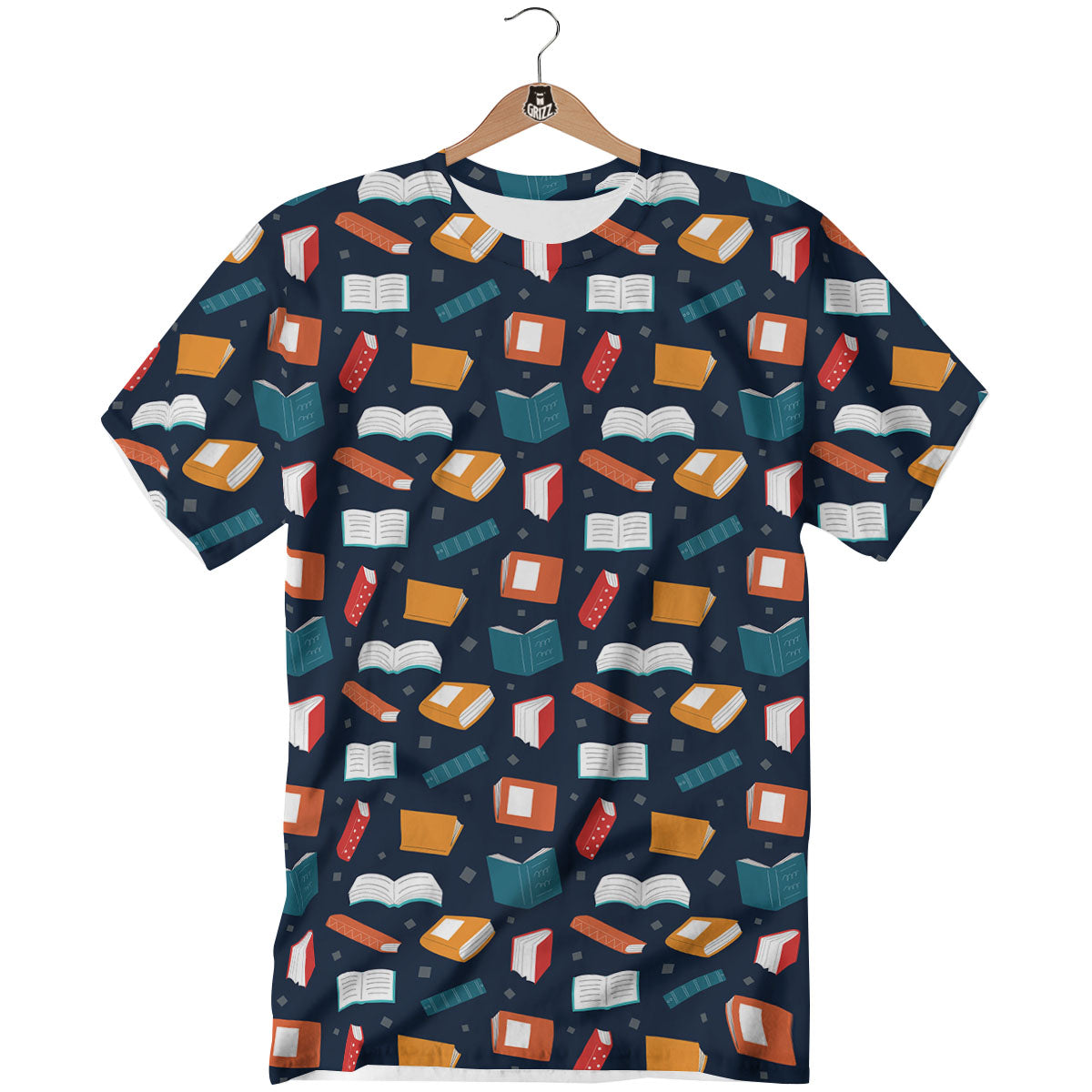 Library Reading Print Pattern T-Shirt-grizzshop