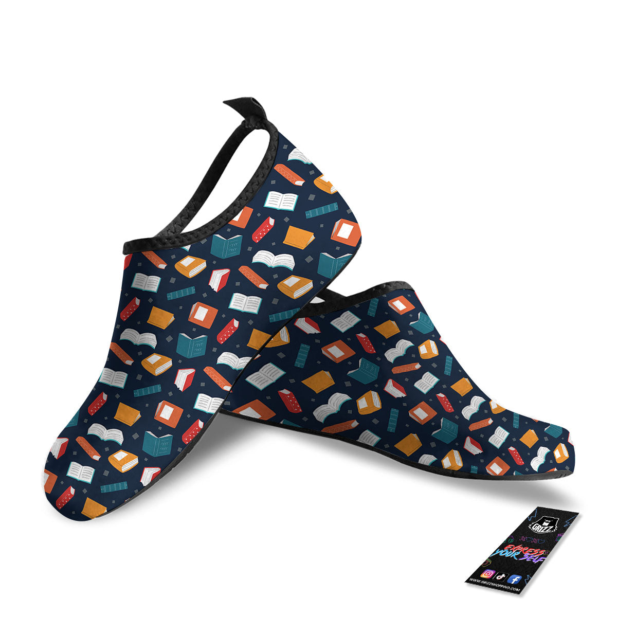 Library Reading Print Pattern Water Shoes-grizzshop