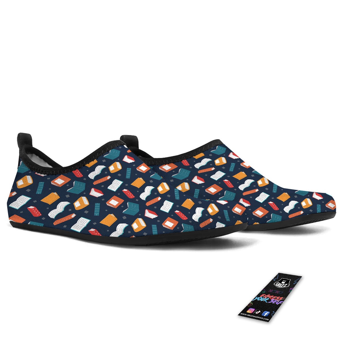 Library Reading Print Pattern Water Shoes-grizzshop
