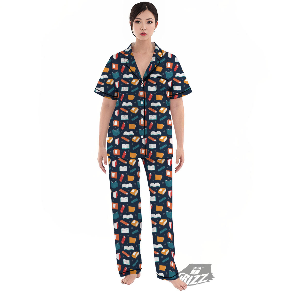 Library Reading Print Pattern Women's Pajamas Set-grizzshop
