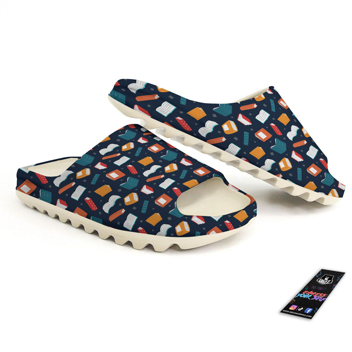 Library Reading Print Pattern Sandals-grizzshop