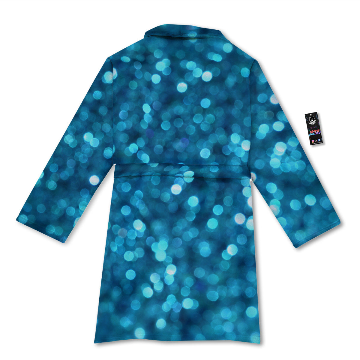 Light Blue Sparkle Print Bathrobe-grizzshop