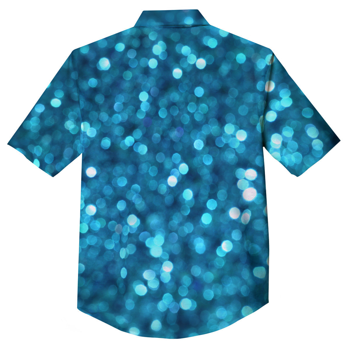 Light Blue Sparkle Print Button Up Shirt-grizzshop