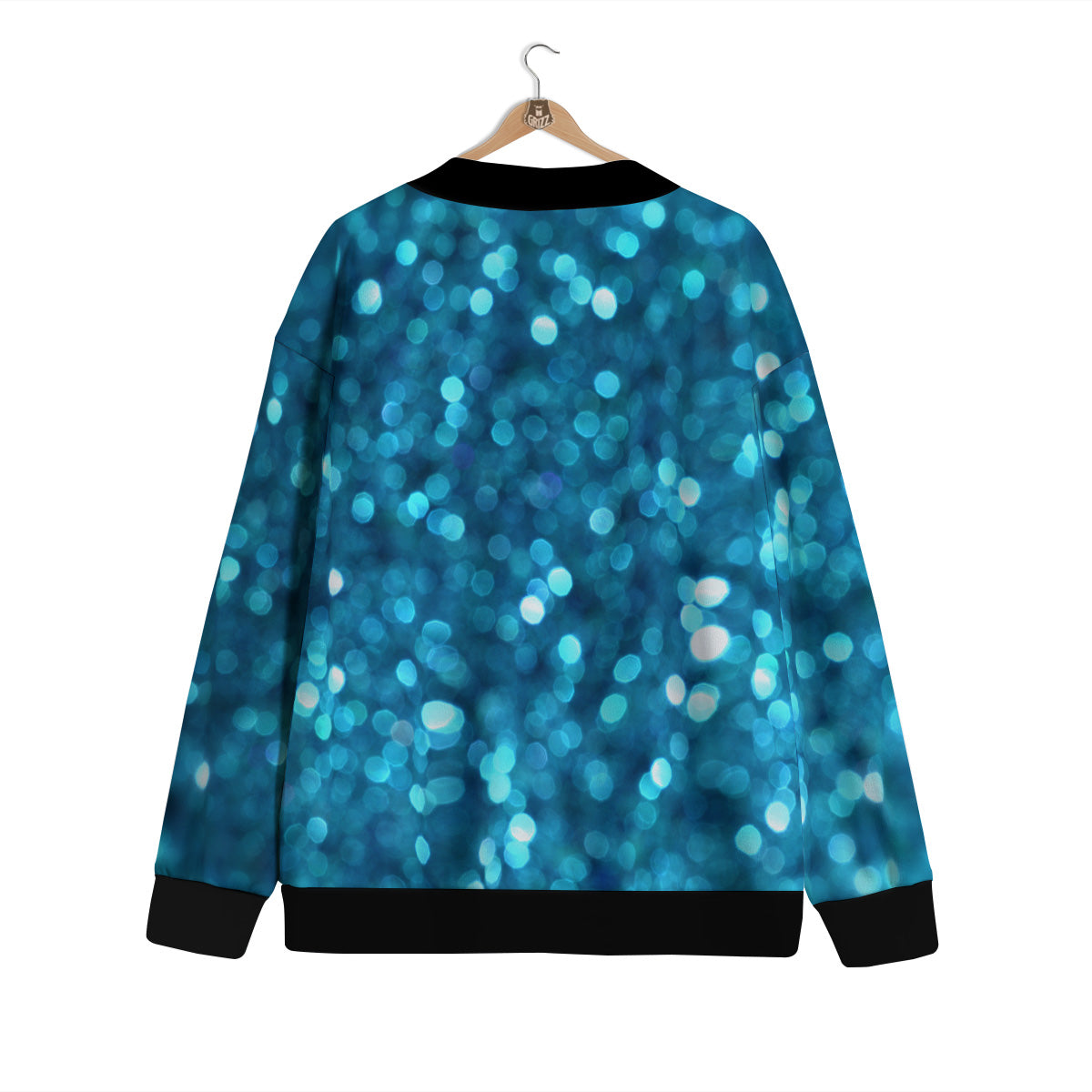 Light Blue Sparkle Print Cardigan-grizzshop