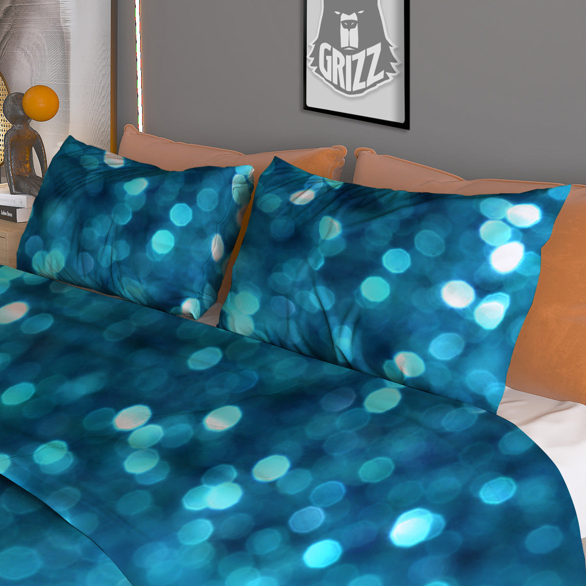 Jeans Geometric Denim Print Pattern Duvet Cover Bedding Set