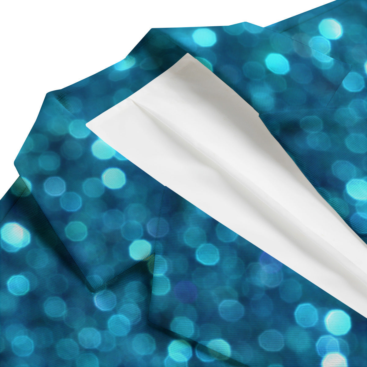 Light Blue Sparkle Print Men's Blazer-grizzshop