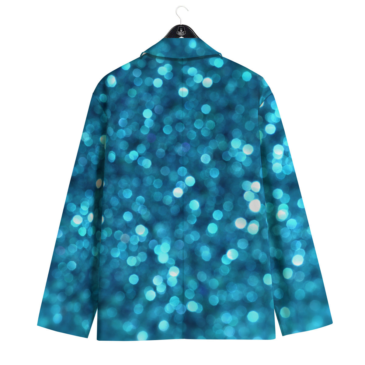 Light Blue Sparkle Print Men's Sport Coat-grizzshop