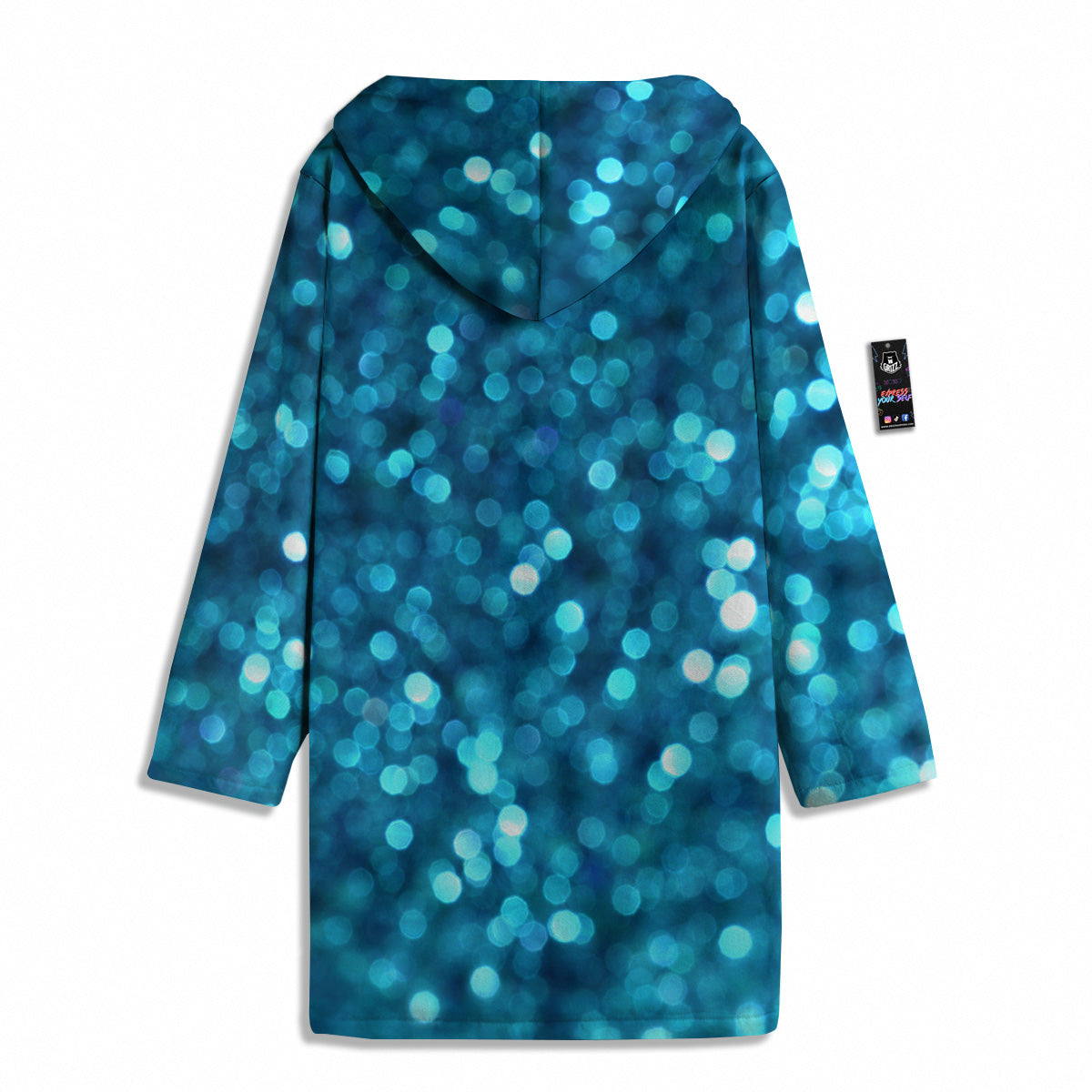 Light Blue Sparkle Print Men's Windbreaker Jacket-grizzshop