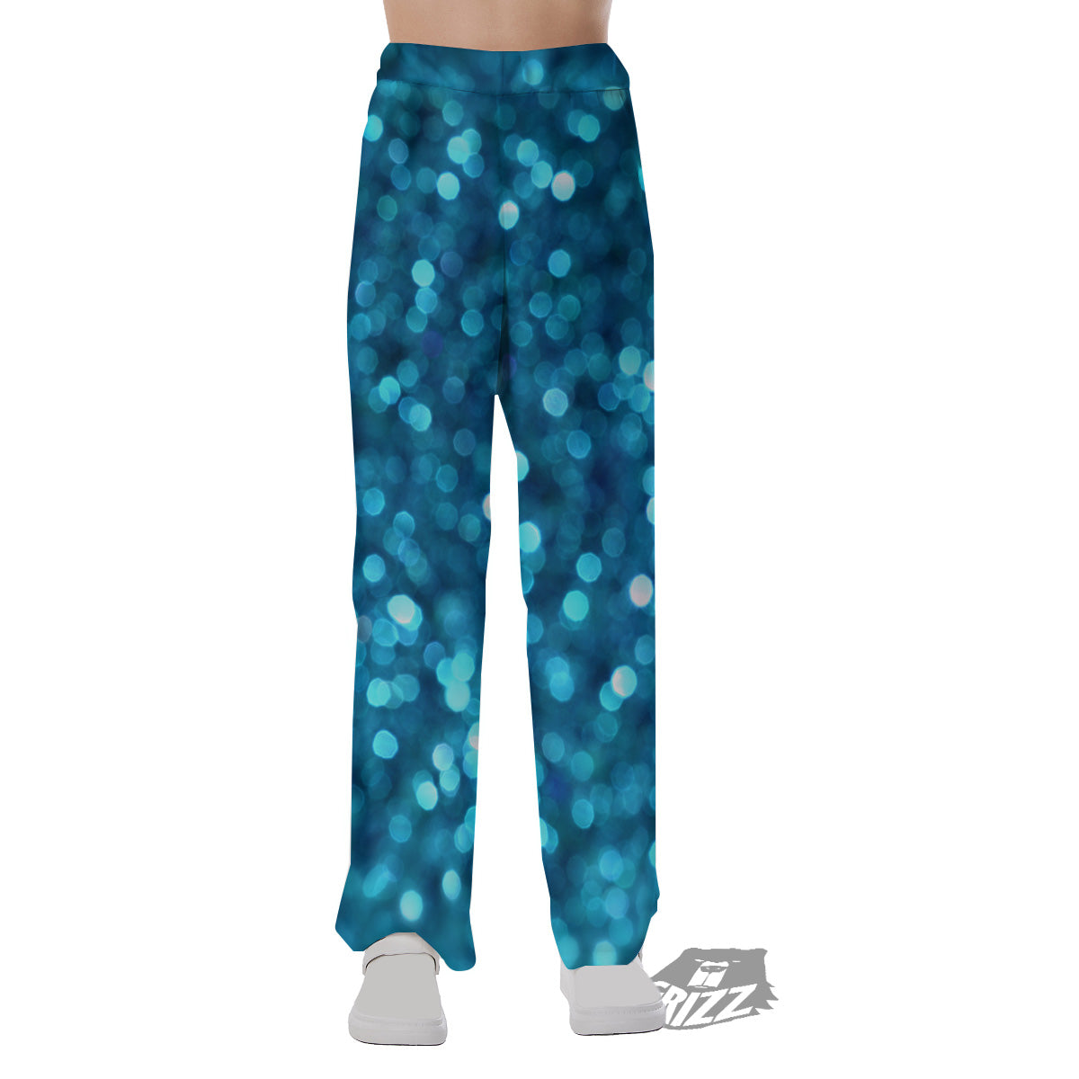 Light Blue Sparkle Print Pajama Pants-grizzshop