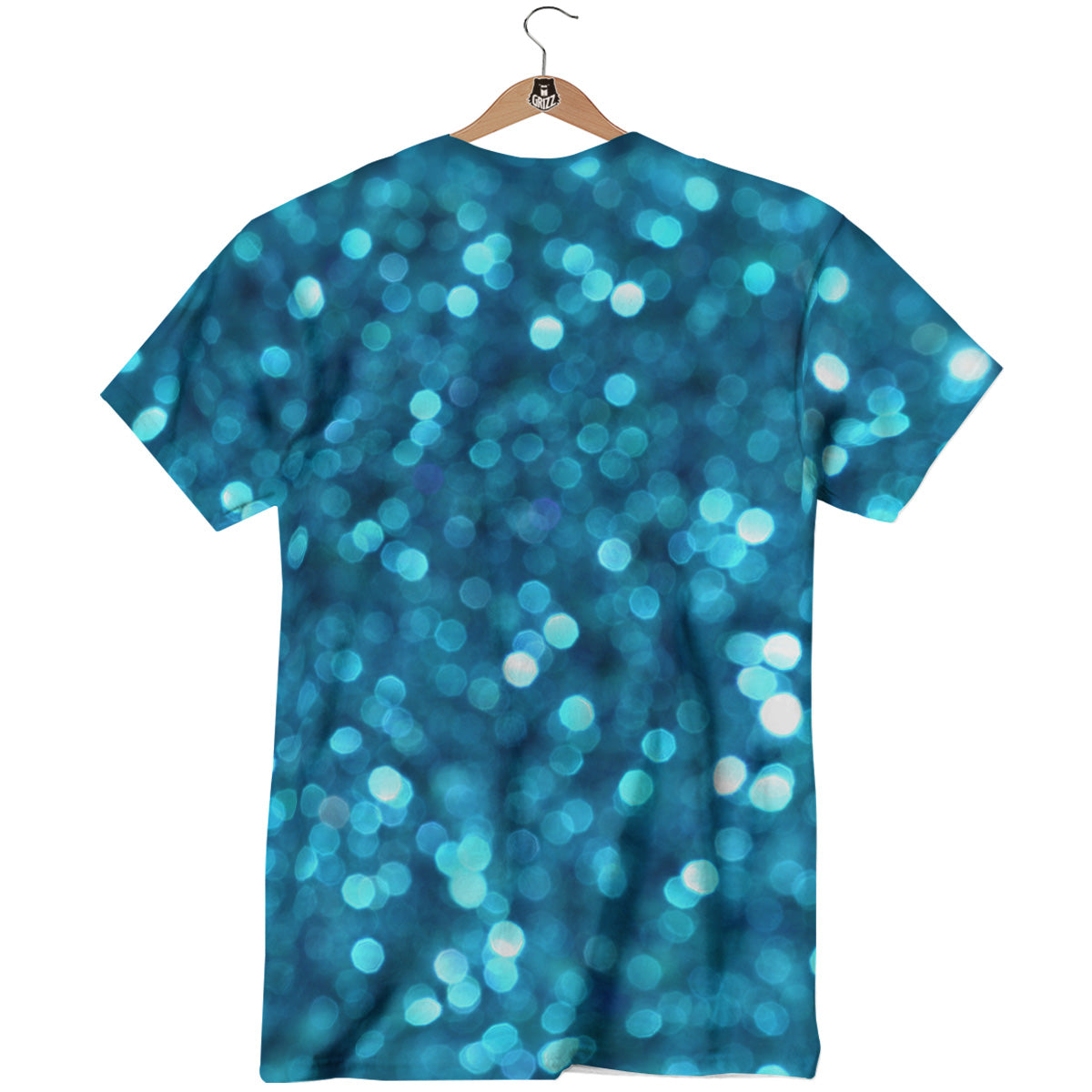 Light Blue Sparkle Print T-Shirt-grizzshop