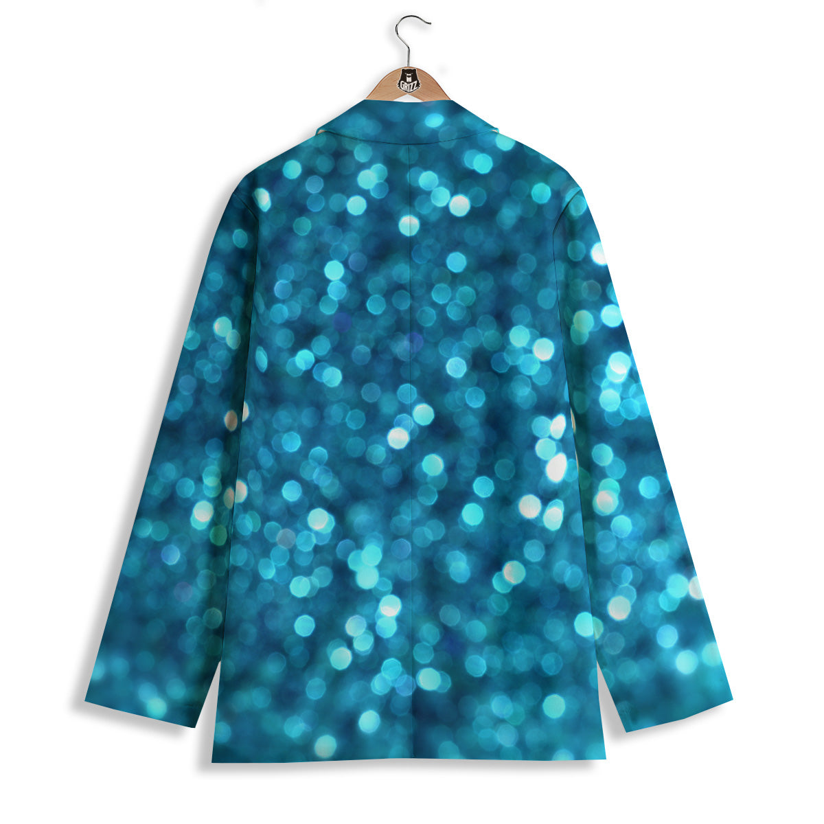 Light Blue Sparkle Print Women's Blazer-grizzshop