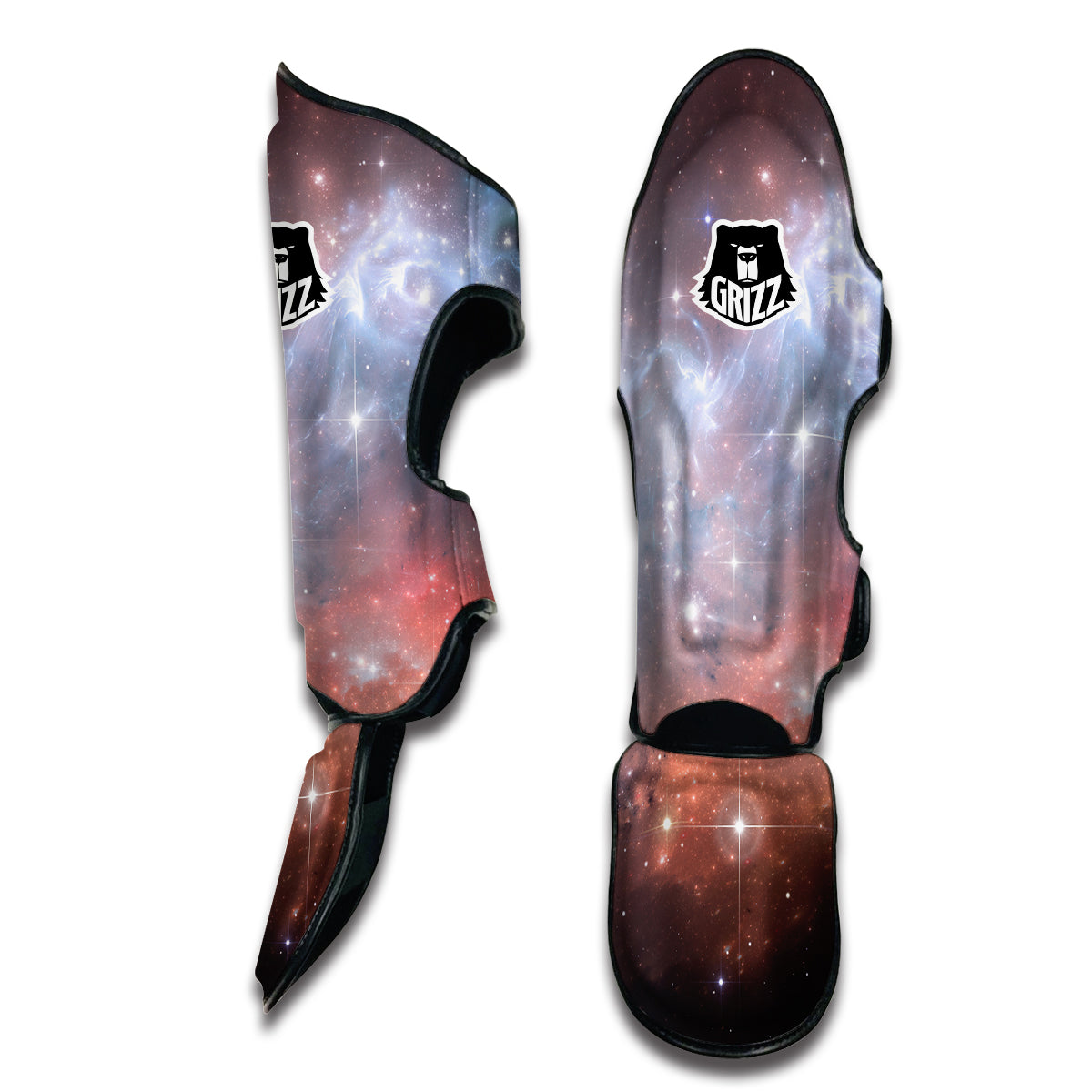 Light Geomagnetic Storm Galaxy Space Print Muay Thai Shin Guards-grizzshop