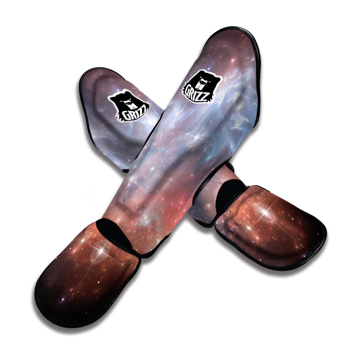 Light Geomagnetic Storm Galaxy Space Print Muay Thai Shin Guards-grizzshop