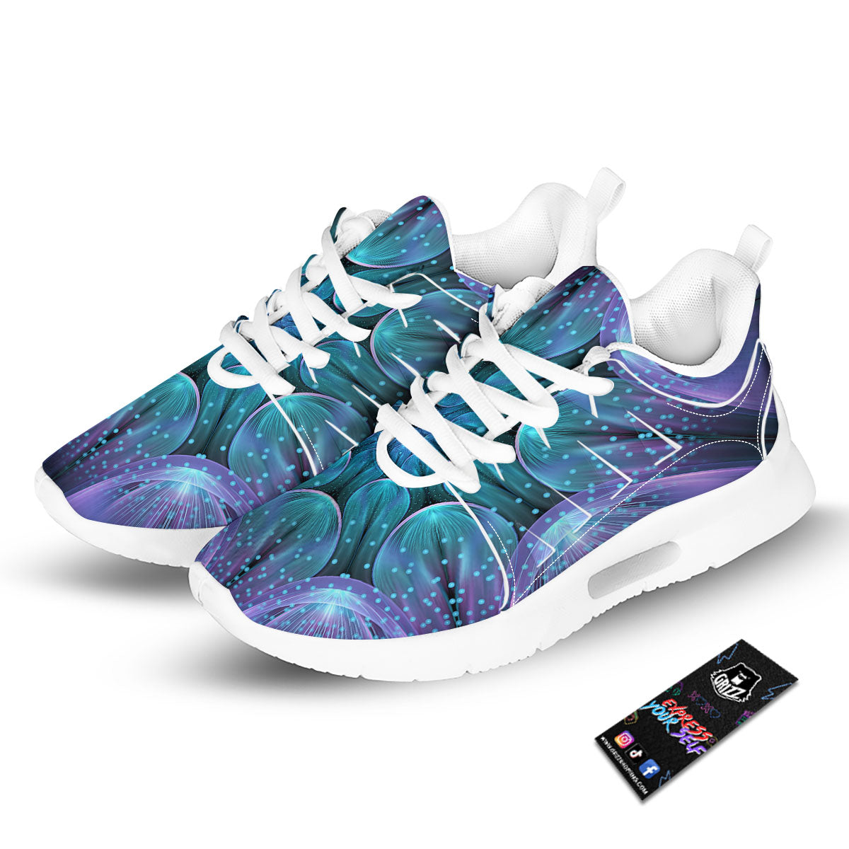 Light Mandala Blue And Purple Print Tennis Shoes-grizzshop