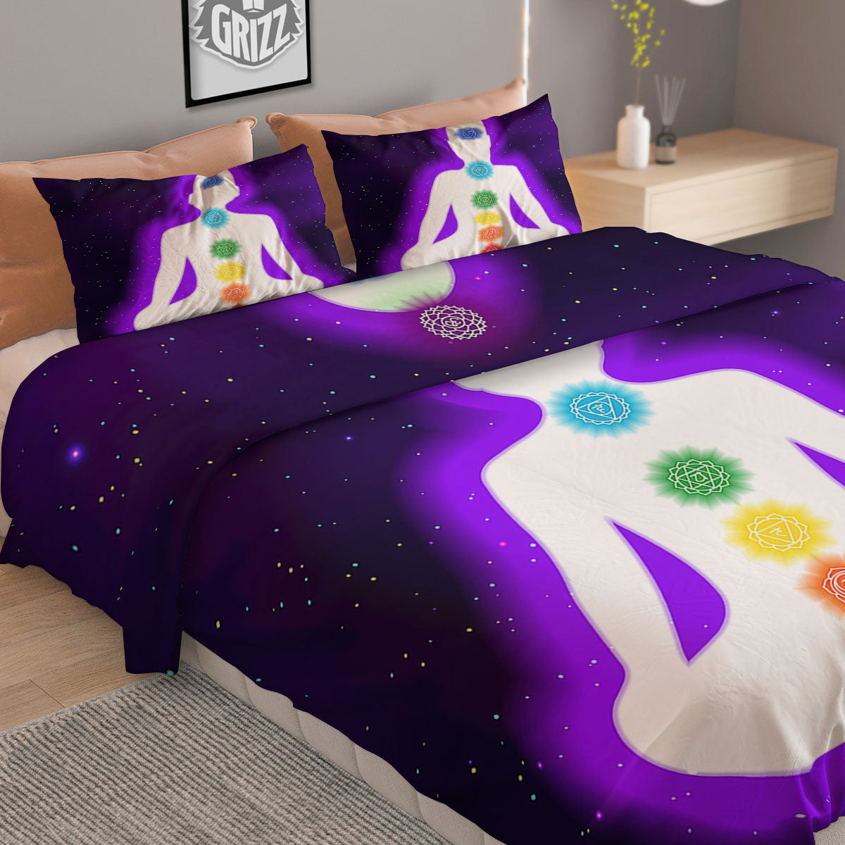 Light Of Seven Chakras Print Duvet Cover Bedding Set