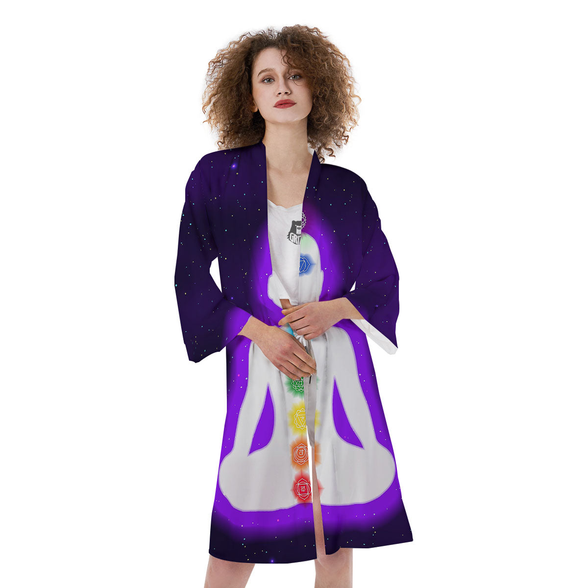 Light Of Seven Chakras Print Kimono-grizzshop