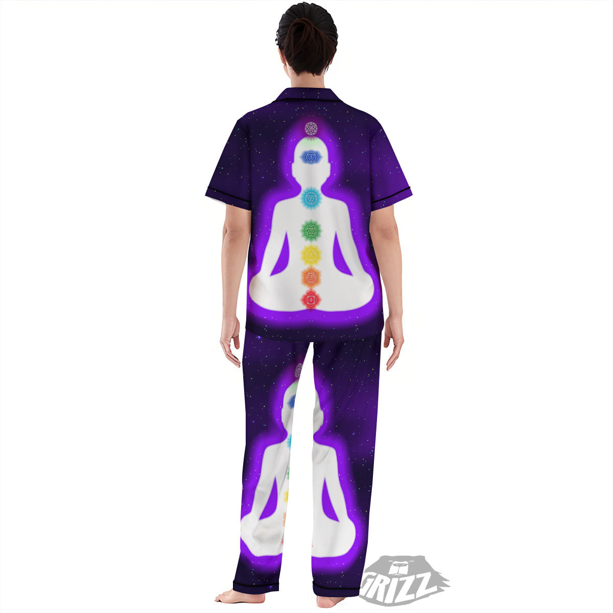 Light Of Seven Chakras Print Women's Pajamas Set-grizzshop