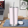 Light Pink Dots And White Print Pattern Tumbler-grizzshop