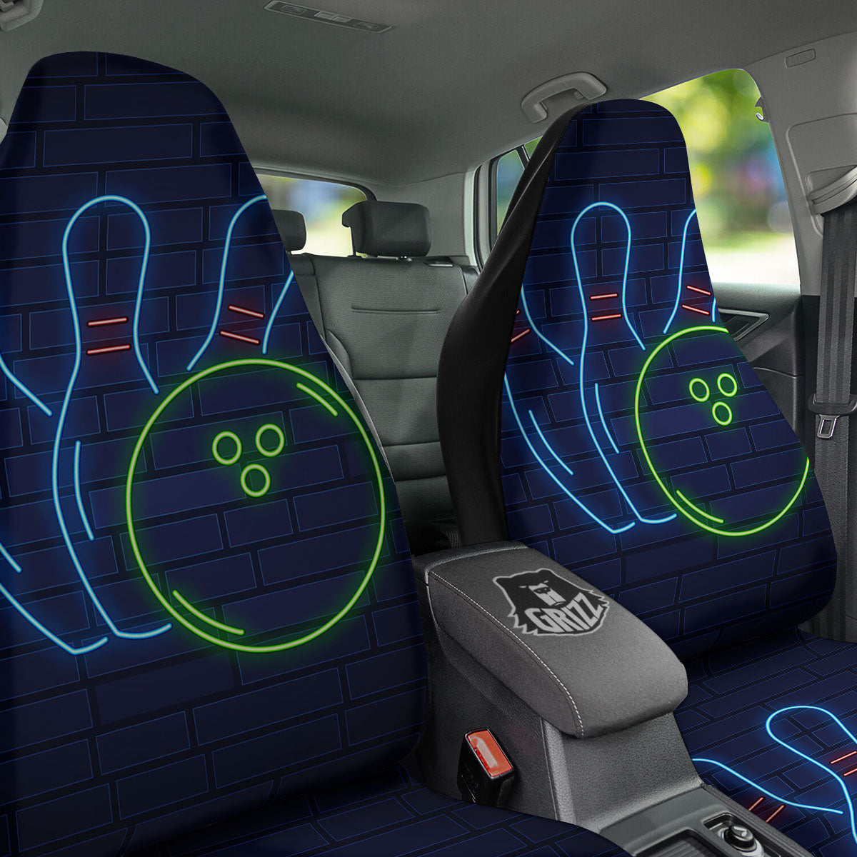 Light Up Bowling Pins Print Car Seat Covers-grizzshop