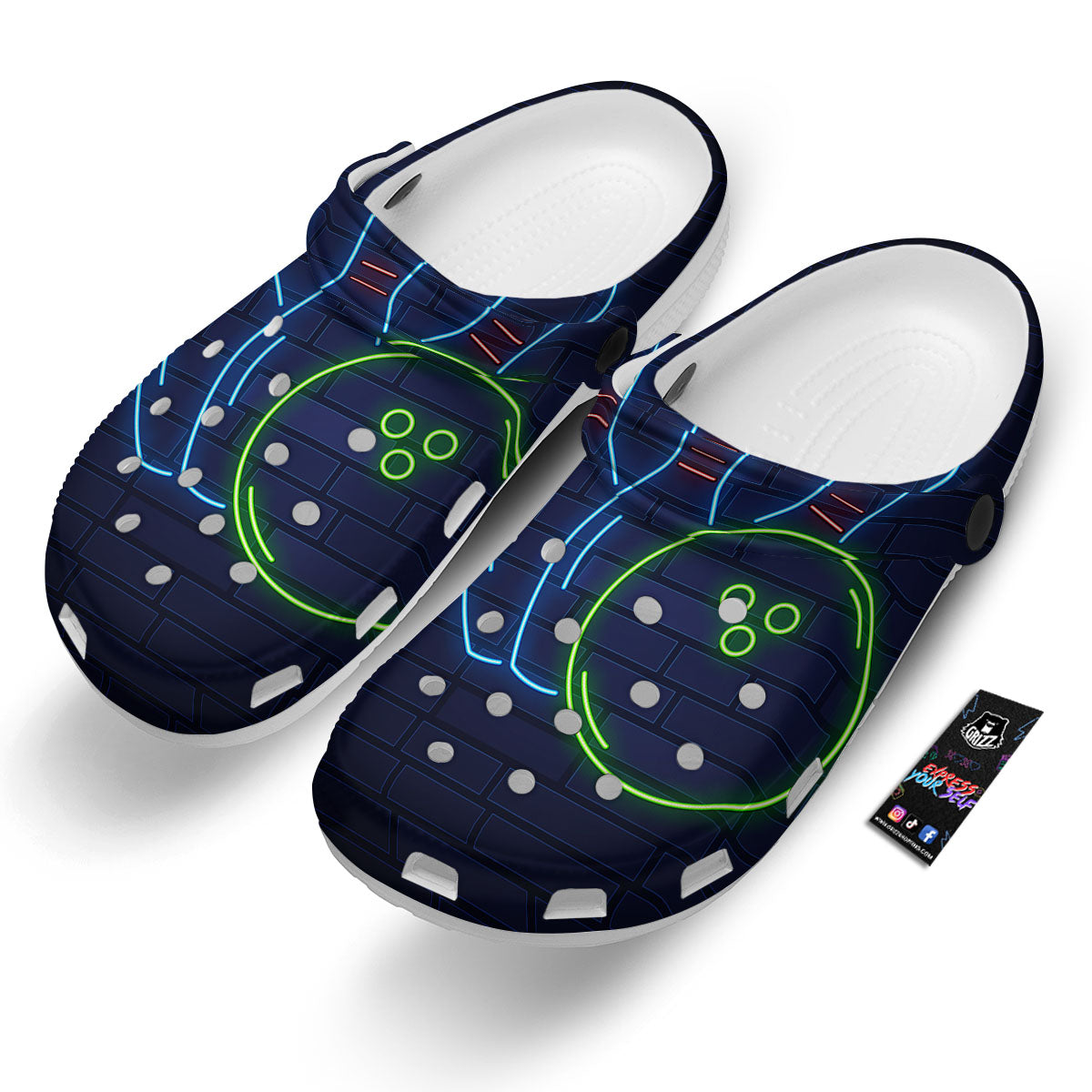 Light Up Bowling Pins Print Clog-grizzshop