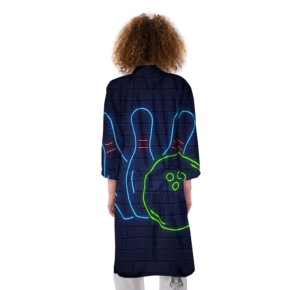 Light Up Bowling Pins Print Kimono-grizzshop