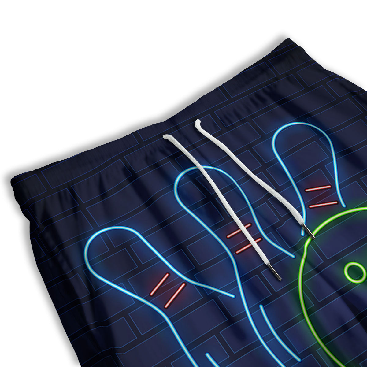 Light Up Bowling Pins Print Men's Athletic Shorts