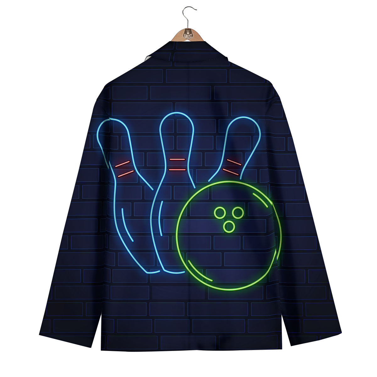 Light Up Bowling Pins Print Men's Blazer-grizzshop