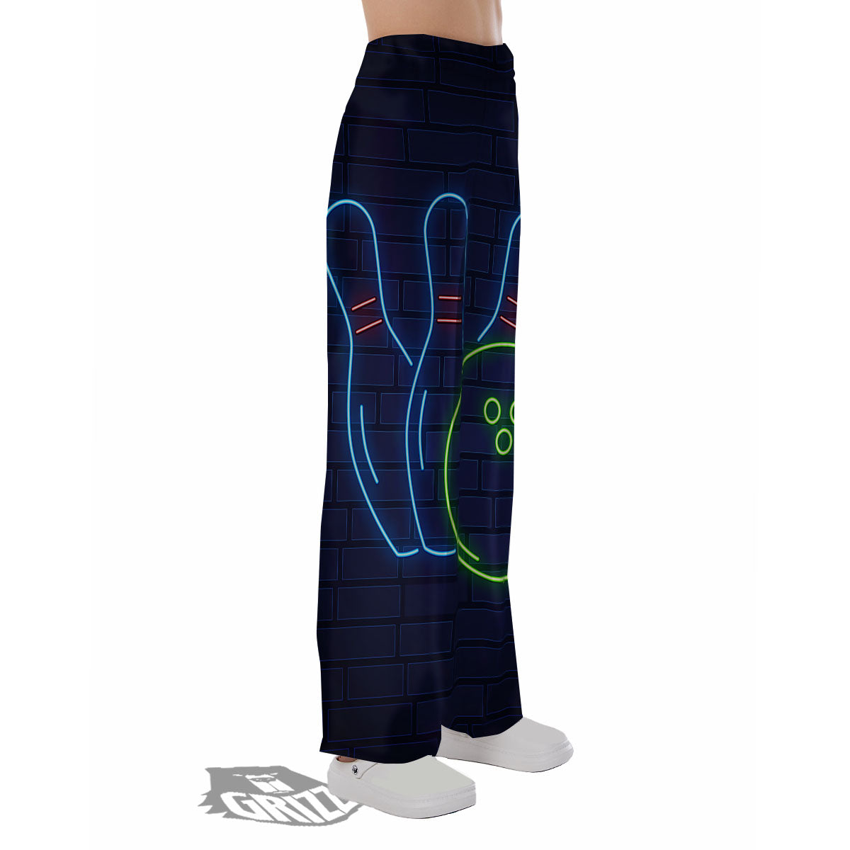 Light Up Bowling Pins Print Pajama Pants-grizzshop
